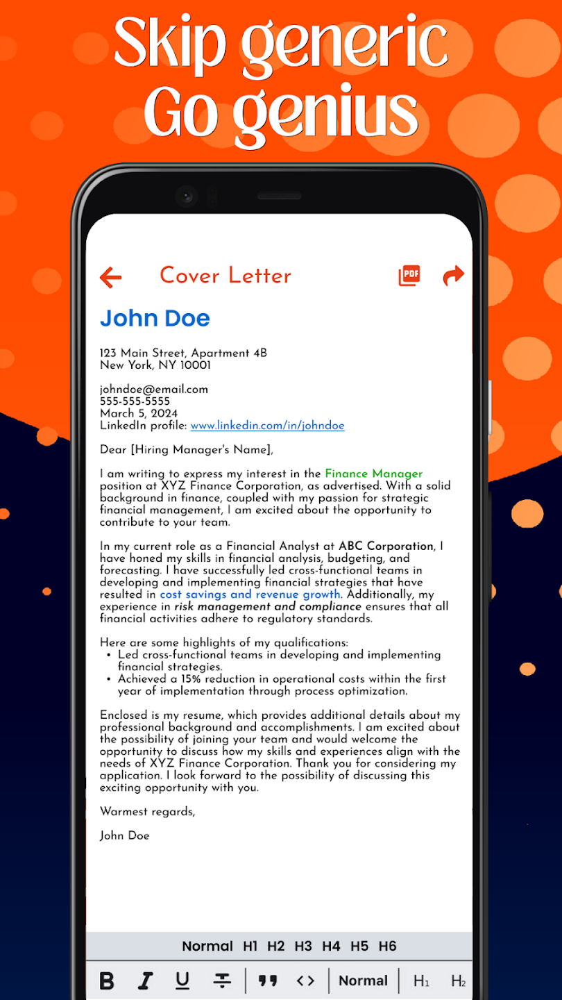 AI Cover Letter for Job screenshot 2
